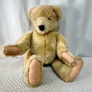 Alice VanderBear Beige Plush Teddy Bear Toy 16" NABCO Jointed Needs TLC As Is